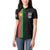Personalized Burkina Faso Striped Women Polo Shirt African Mud Cloth Pattern - Black - Wonder Print Shop