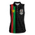 Personalized Burkina Faso Striped Women Sleeveless Polo Shirt African Mud Cloth Pattern - Black - Wonder Print Shop