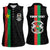 Personalized Burkina Faso Striped Women Sleeveless Polo Shirt African Mud Cloth Pattern - Black - Wonder Print Shop