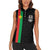 Personalized Burkina Faso Striped Women Sleeveless Polo Shirt African Mud Cloth Pattern - Black - Wonder Print Shop
