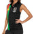 Personalized Burkina Faso Striped Women Sleeveless Polo Shirt African Mud Cloth Pattern - Black - Wonder Print Shop