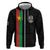 Personalized Burkina Faso Striped Zip Hoodie African Mud Cloth Pattern - Black - Wonder Print Shop