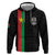 Personalized Burkina Faso Striped Zip Hoodie African Mud Cloth Pattern - Black - Wonder Print Shop