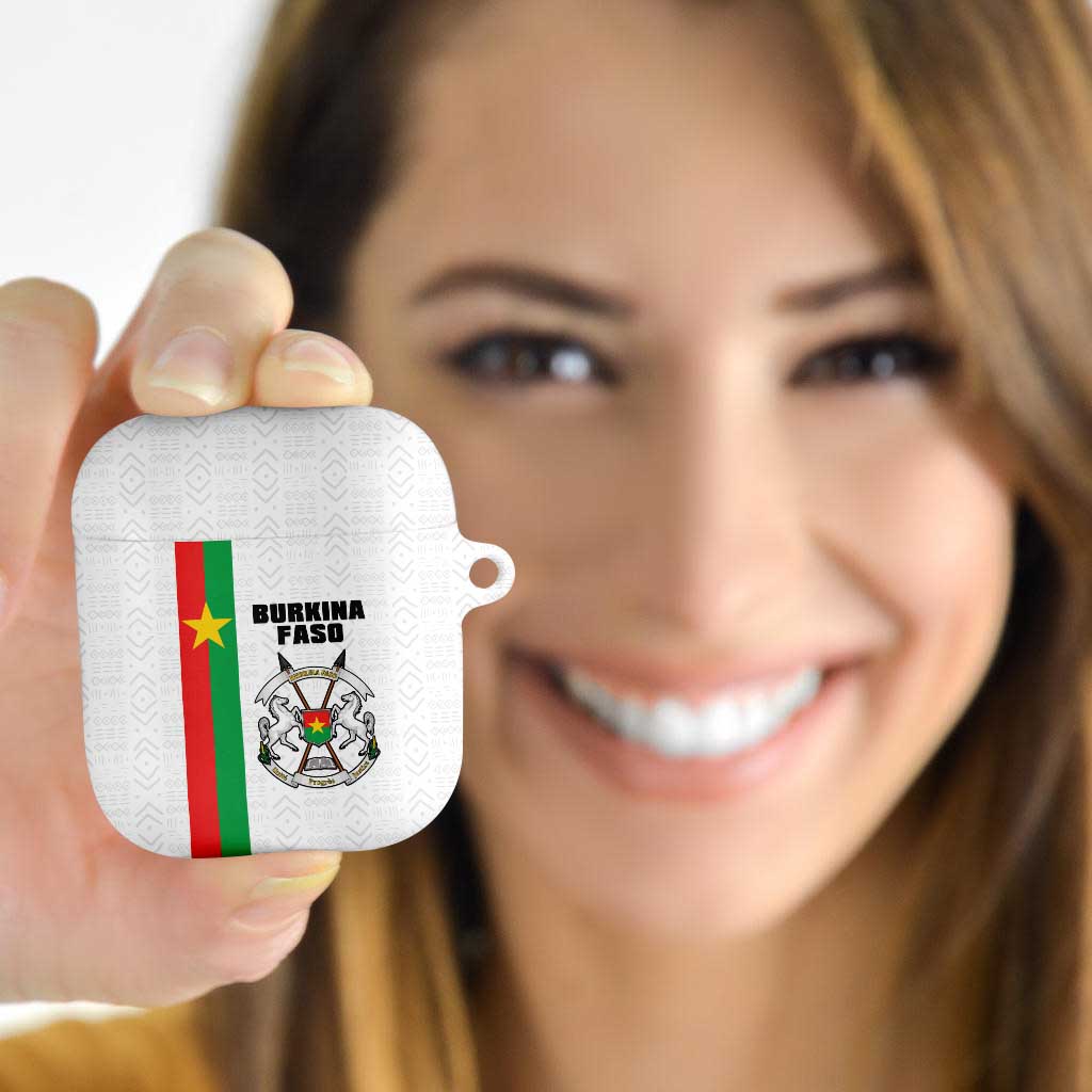 Burkina Faso Striped AirPods Case African Mud Cloth Pattern - White - Wonder Print Shop
