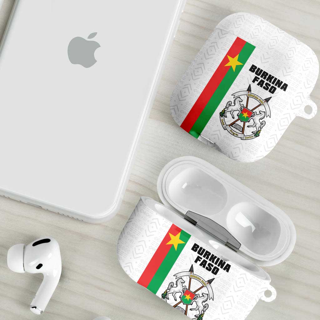 Burkina Faso Striped AirPods Case African Mud Cloth Pattern - White - Wonder Print Shop