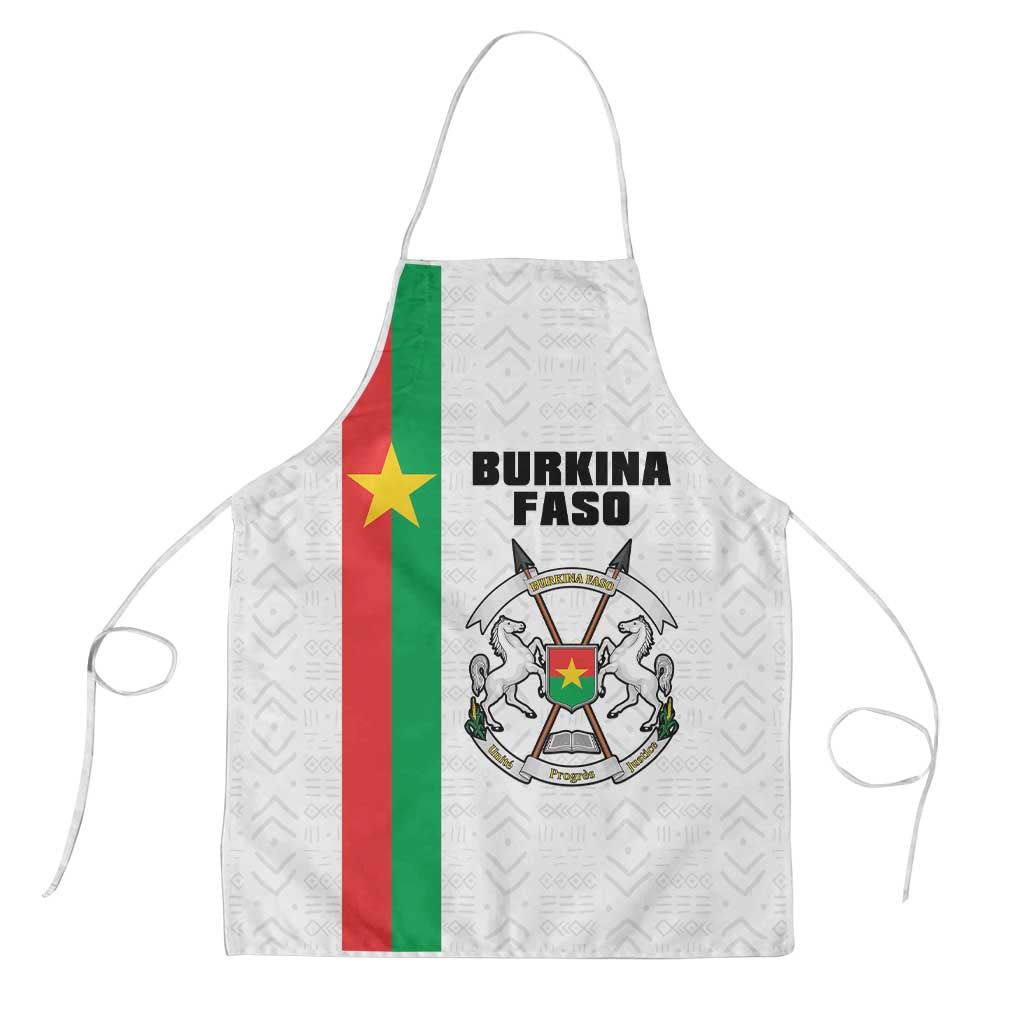 Burkina Faso Striped Apron African Mud Cloth Pattern - White - Wonder Print Shop