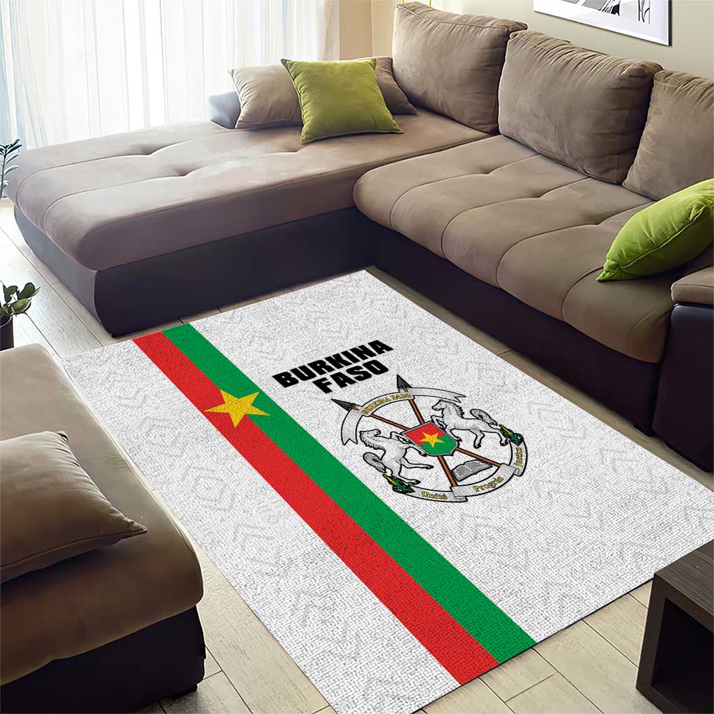 Burkina Faso Striped Area Rug African Mud Cloth Pattern - White - Wonder Print Shop