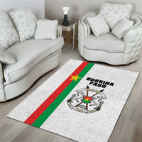 Burkina Faso Striped Area Rug African Mud Cloth Pattern - White - Wonder Print Shop