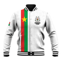 Personalized Burkina Faso Striped Baseball Jacket African Mud Cloth Pattern - White - Wonder Print Shop
