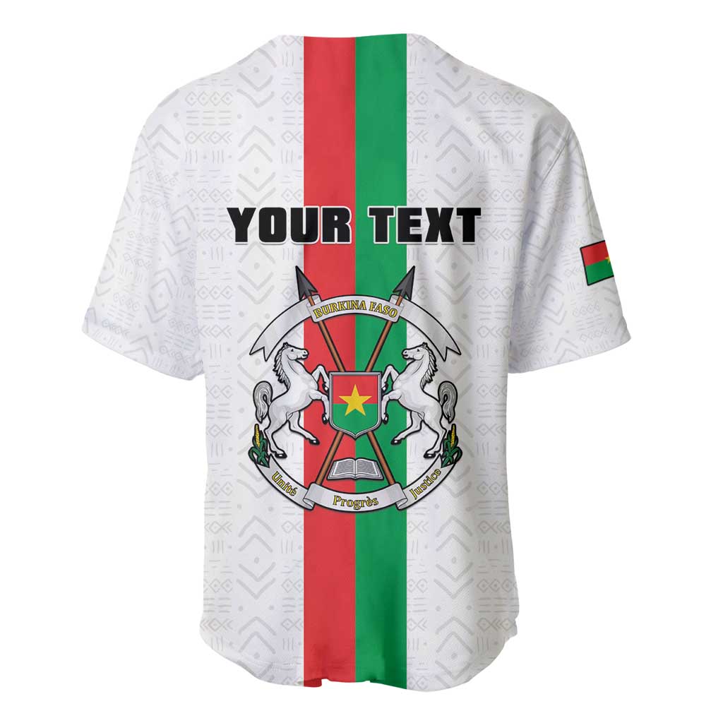 Personalized Burkina Faso Striped Baseball Jersey African Mud Cloth Pattern - White - Wonder Print Shop