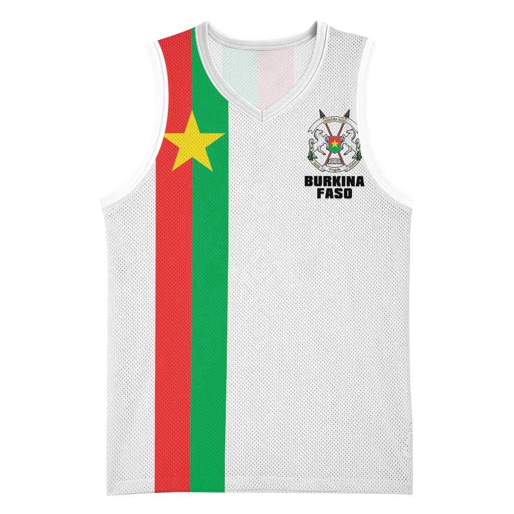 Personalized Burkina Faso Striped Basketball Jersey African Mud Cloth Pattern - White - Wonder Print Shop
