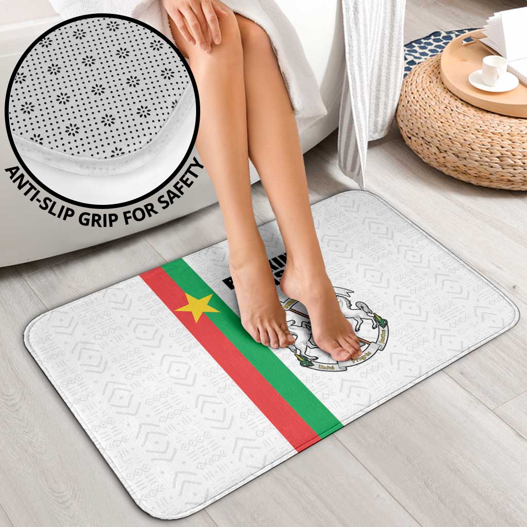 Burkina Faso Striped Bathroom Set African Mud Cloth Pattern - White - Wonder Print Shop