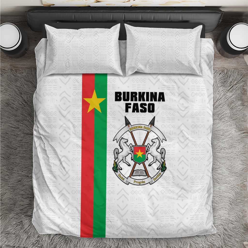 Burkina Faso Striped Bedding Set African Mud Cloth Pattern - White - Wonder Print Shop