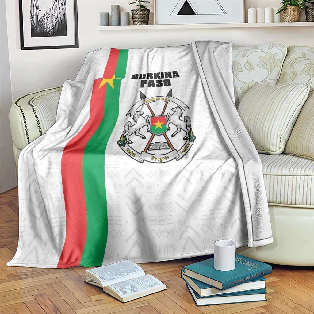 Burkina Faso Striped Blanket African Mud Cloth Pattern - White - Wonder Print Shop