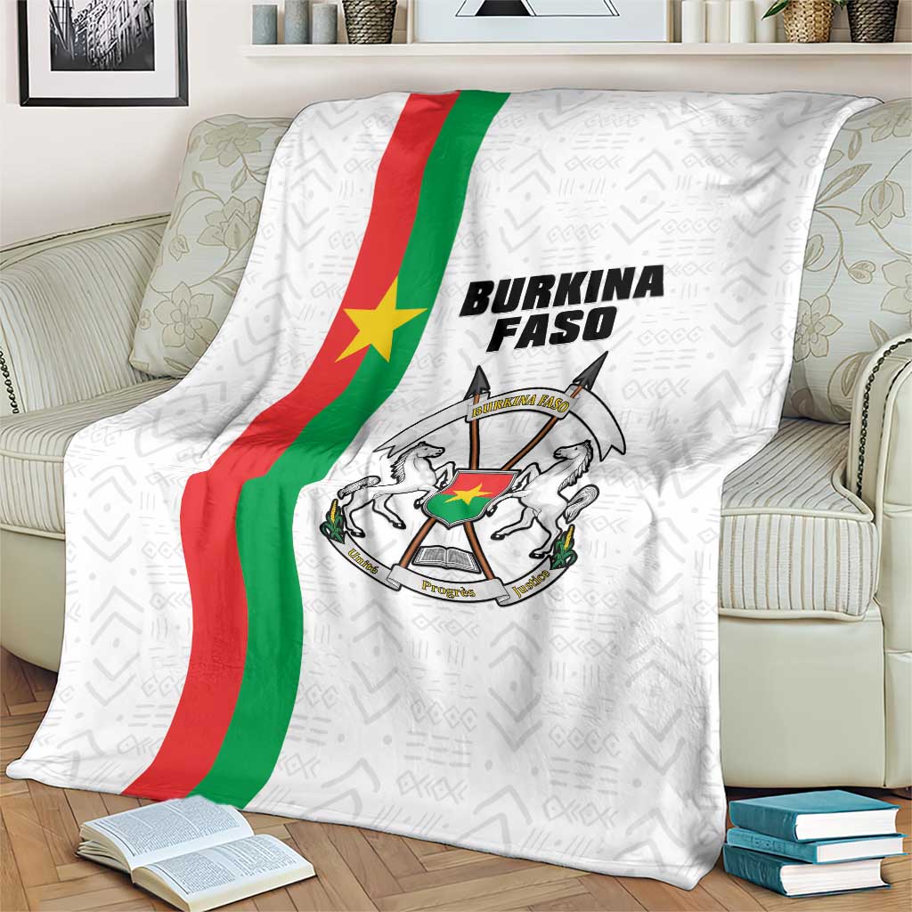 Burkina Faso Striped Blanket African Mud Cloth Pattern - White - Wonder Print Shop