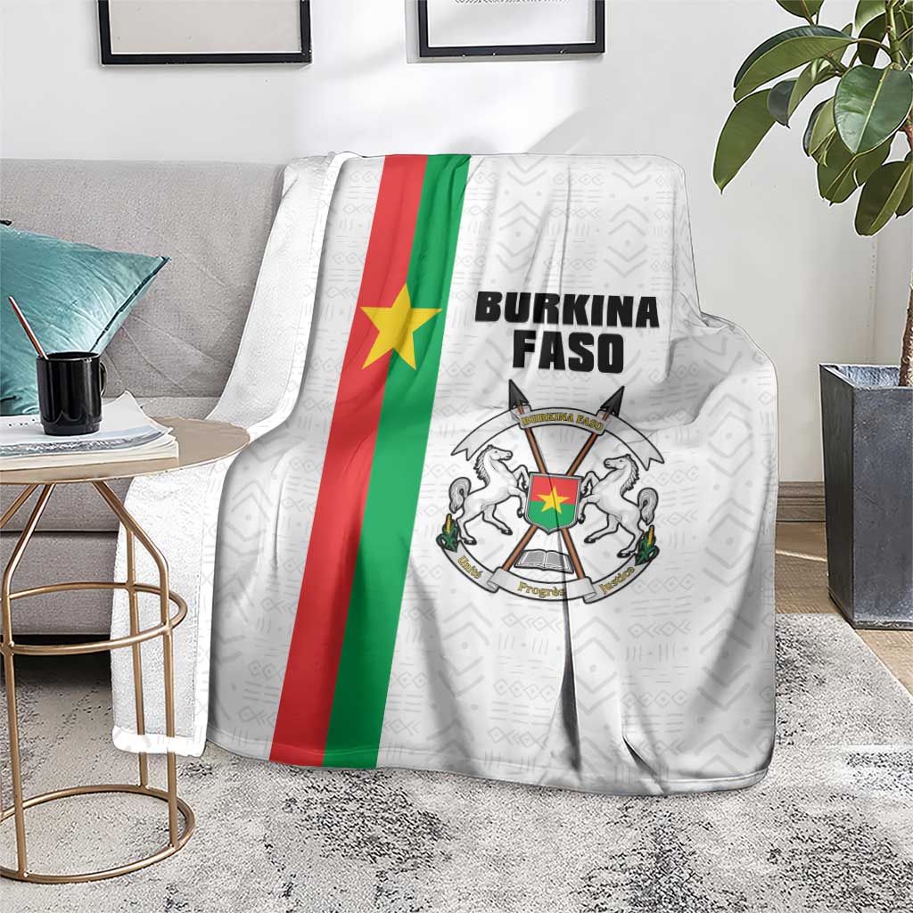 Burkina Faso Striped Blanket African Mud Cloth Pattern - White - Wonder Print Shop