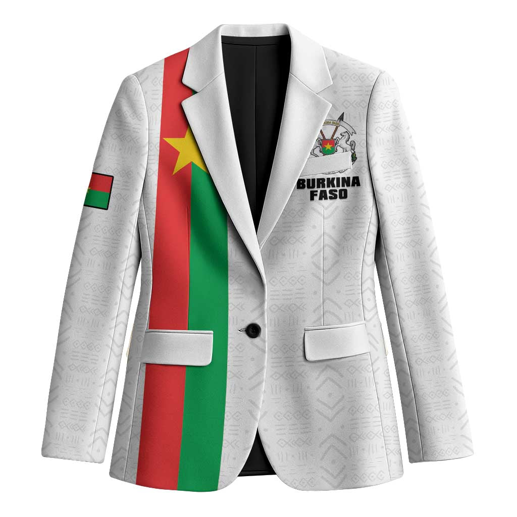 Personalized Burkina Faso Striped Blazer African Mud Cloth Pattern - White - Wonder Print Shop