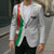 Personalized Burkina Faso Striped Blazer African Mud Cloth Pattern - White - Wonder Print Shop