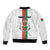 Personalized Burkina Faso Striped Bomber Jacket African Mud Cloth Pattern - White - Wonder Print Shop