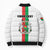Personalized Burkina Faso Striped Bomber Puffer Jacket African Mud Cloth Pattern - White - Wonder Print Shop