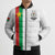 Personalized Burkina Faso Striped Bomber Puffer Jacket African Mud Cloth Pattern - White - Wonder Print Shop