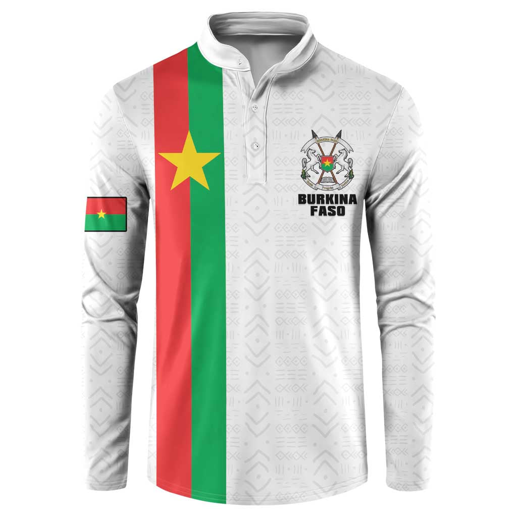 Personalized Burkina Faso Striped Button Sweatshirt African Mud Cloth Pattern - White - Wonder Print Shop