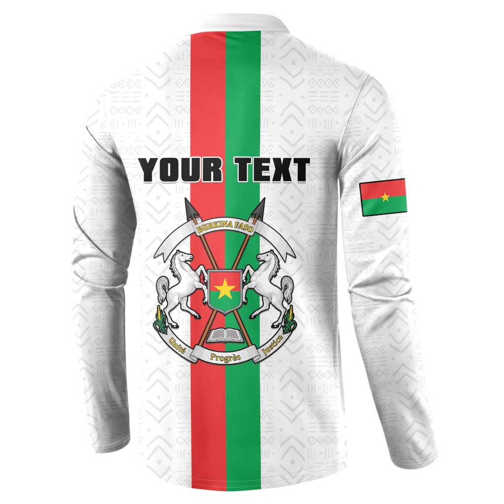 Personalized Burkina Faso Striped Button Sweatshirt African Mud Cloth Pattern - White - Wonder Print Shop