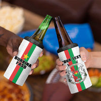 Personalized Burkina Faso Striped 4 in 1 Can Cooler Tumbler African Mud Cloth Pattern - White - Wonder Print Shop