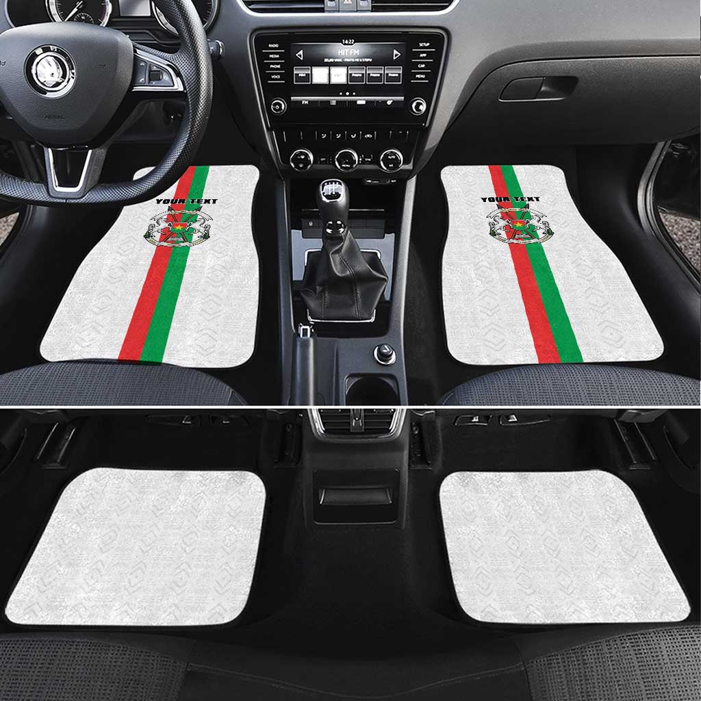 Burkina Faso Striped Car Mats African Mud Cloth Pattern - White - Wonder Print Shop