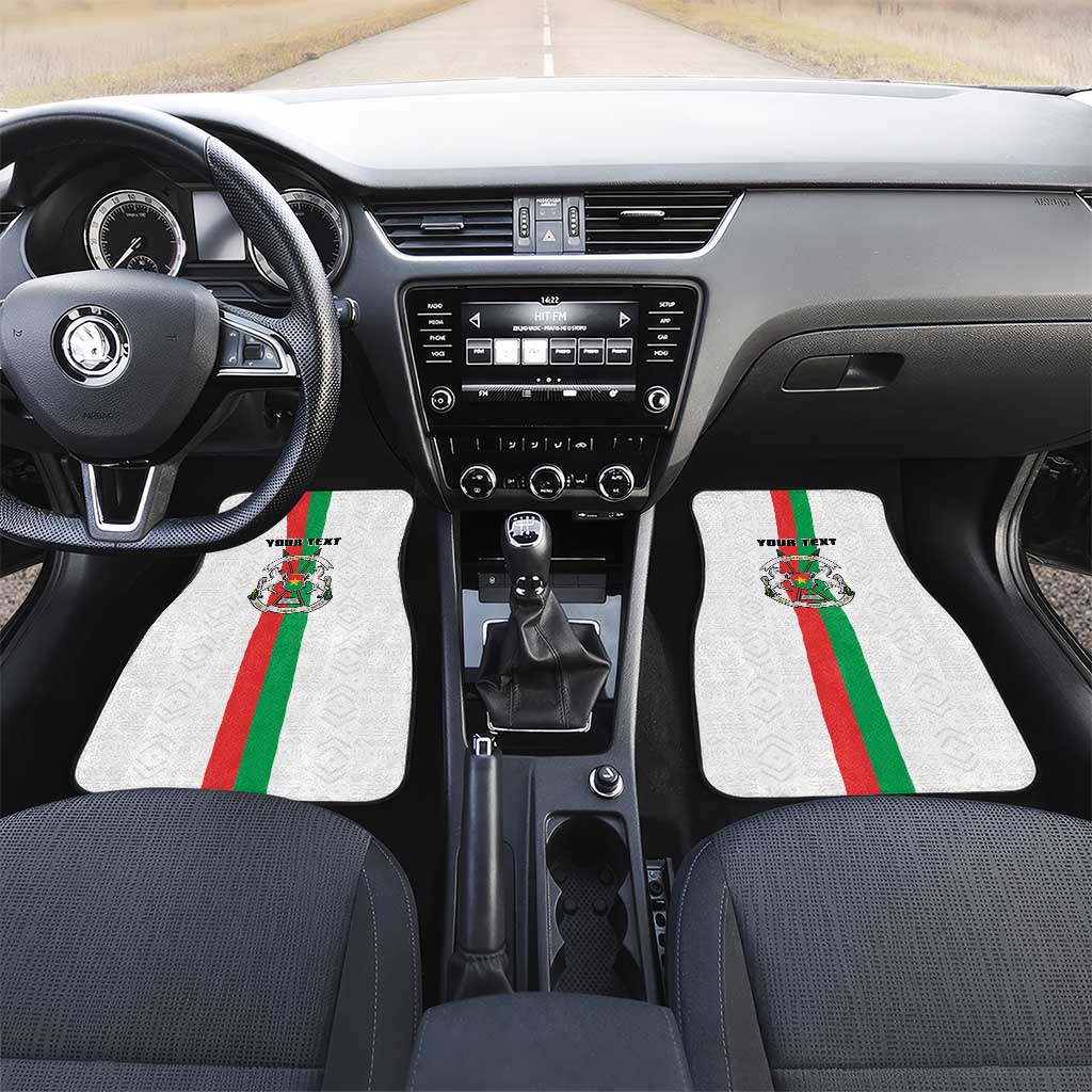 Burkina Faso Striped Car Mats African Mud Cloth Pattern - White - Wonder Print Shop