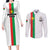 Personalized Burkina Faso Striped Couples Matching Long Sleeve Bodycon Dress and Long Sleeve Button Shirt African Mud Cloth Pattern - White - Wonder Print Shop