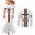 Personalized Burkina Faso Striped Couples Matching Mermaid Dress and Long Sleeve Button Shirt African Mud Cloth Pattern - White - Wonder Print Shop