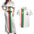 Personalized Burkina Faso Striped Couples Matching Off Shoulder Maxi Dress and Hawaiian Shirt African Mud Cloth Pattern - White - Wonder Print Shop