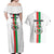 Personalized Burkina Faso Striped Couples Matching Off Shoulder Maxi Dress and Hawaiian Shirt African Mud Cloth Pattern - White - Wonder Print Shop