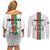 Personalized Burkina Faso Striped Couples Matching Off Shoulder Short Dress and Long Sleeve Button Shirt African Mud Cloth Pattern - White - Wonder Print Shop