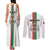 Personalized Burkina Faso Striped Couples Matching Tank Maxi Dress and Long Sleeve Button Shirt African Mud Cloth Pattern - White - Wonder Print Shop