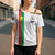 Personalized Burkina Faso Striped Cross Shoulder Shirt African Mud Cloth Pattern - White - Wonder Print Shop