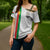 Personalized Burkina Faso Striped Cross Shoulder Shirt African Mud Cloth Pattern - White - Wonder Print Shop