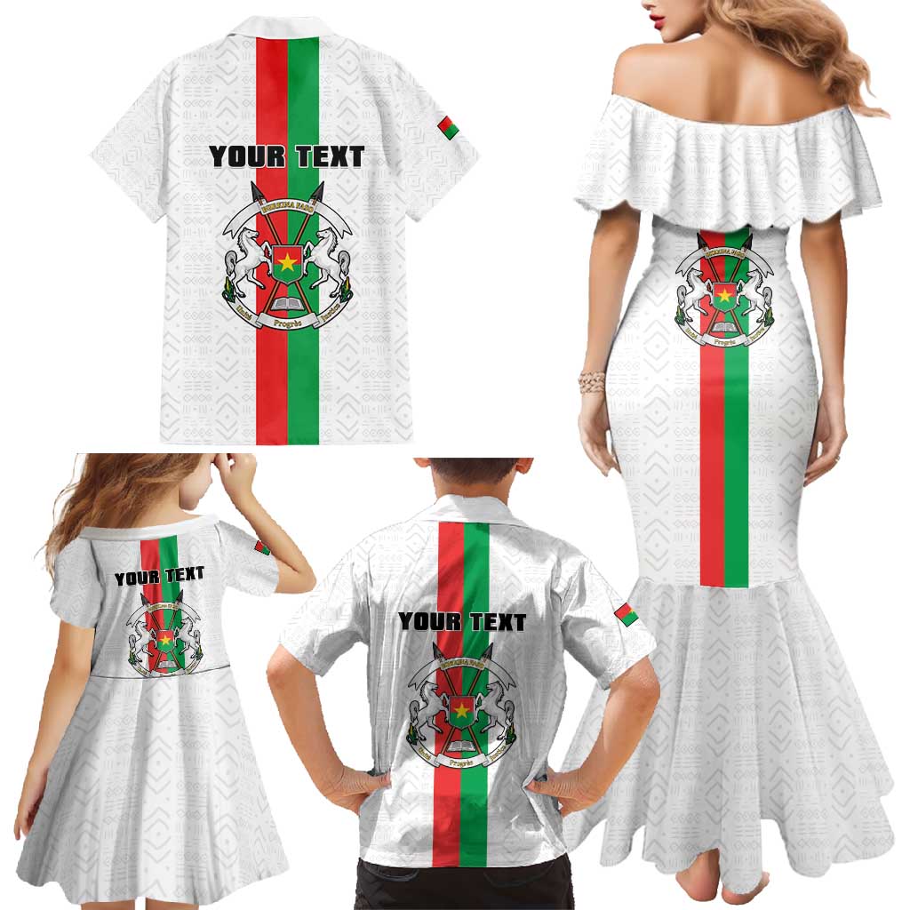Personalized Burkina Faso Striped Family Matching Mermaid Dress and Hawaiian Shirt African Mud Cloth Pattern - White - Wonder Print Shop