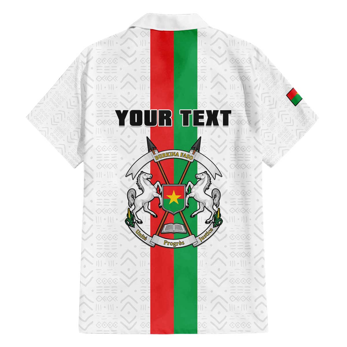 Personalized Burkina Faso Striped Family Matching Off The Shoulder Long Sleeve Dress and Hawaiian Shirt African Mud Cloth Pattern - White - Wonder Print Shop