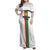 Personalized Burkina Faso Striped Family Matching Off Shoulder Maxi Dress and Hawaiian Shirt African Mud Cloth Pattern - White - Wonder Print Shop