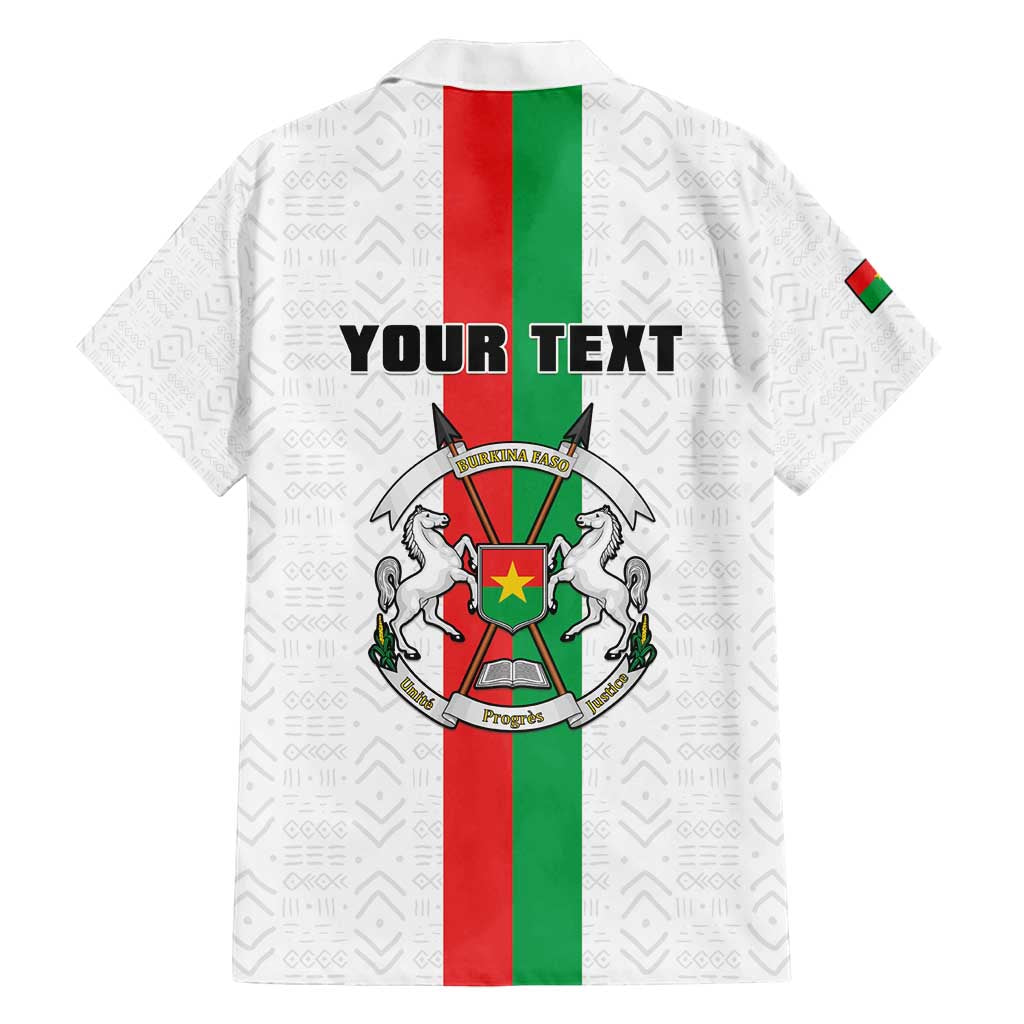 Personalized Burkina Faso Striped Family Matching Off Shoulder Short Dress and Hawaiian Shirt African Mud Cloth Pattern - White - Wonder Print Shop