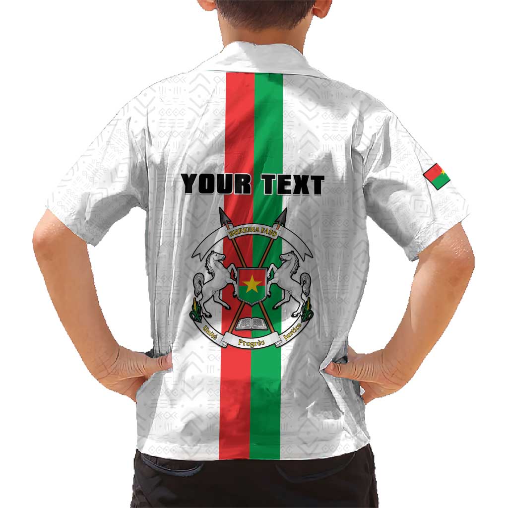 Personalized Burkina Faso Striped Family Matching Short Sleeve Bodycon Dress and Hawaiian Shirt African Mud Cloth Pattern - White - Wonder Print Shop