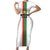 Personalized Burkina Faso Striped Family Matching Short Sleeve Bodycon Dress and Hawaiian Shirt African Mud Cloth Pattern - White - Wonder Print Shop