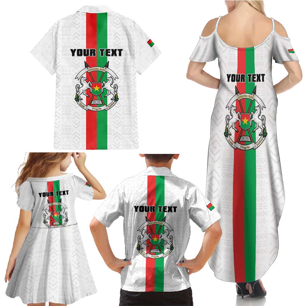 Personalized Burkina Faso Striped Family Matching Summer Maxi Dress and Hawaiian Shirt African Mud Cloth Pattern - White - Wonder Print Shop