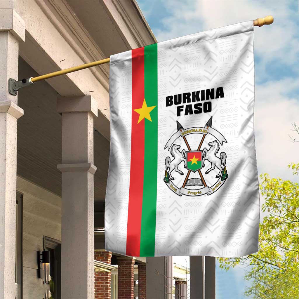 Burkina Faso Striped Garden Flag African Mud Cloth Pattern - White - Wonder Print Shop