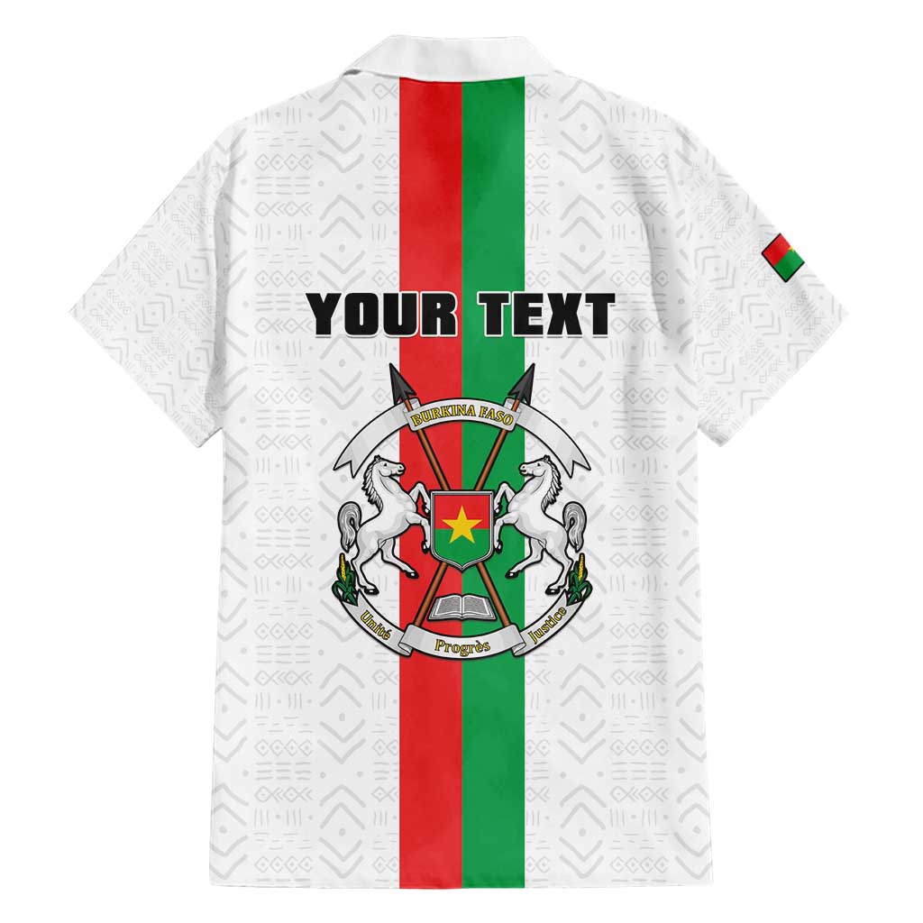 Personalized Burkina Faso Striped Hawaiian Shirt African Mud Cloth Pattern - White - Wonder Print Shop