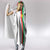 Burkina Faso Striped Hooded Blanket African Mud Cloth Pattern - White - Wonder Print Shop