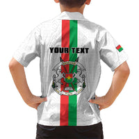 Personalized Burkina Faso Striped Kid Hawaiian Shirt African Mud Cloth Pattern - White - Wonder Print Shop