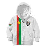 Personalized Burkina Faso Striped Kid Hoodie African Mud Cloth Pattern - White - Wonder Print Shop